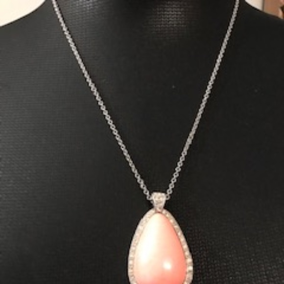 Vintage Jewelry - Vintage Silver and Pink Stone Necklace